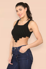 Load image into Gallery viewer, Asymmetric Imogen Hem Knitted Vest Crop Top
