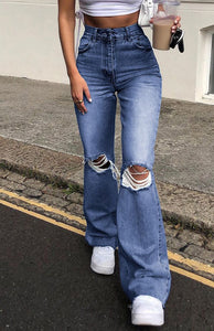 Wide Leg Flared Jeans