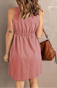 Light Pink Elasticated Waist Dress