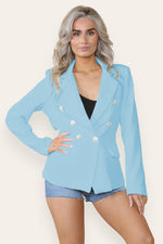 Load image into Gallery viewer, Fitted Linned Double Gold Button Collared Blazer Jacket
