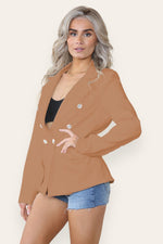 Load image into Gallery viewer, Fitted Linned Double Gold Button Collared Blazer Jacket
