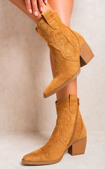 Load image into Gallery viewer, Suede Cowboy Ankle Length Boots
