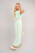 Load image into Gallery viewer, V Neck Short Sleeve Wide Leg Jumpsuit with Woven Belt
