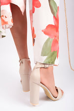 Load image into Gallery viewer, Double Strap Block Heels with Ankle Buckle Fastening
