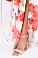 Load image into Gallery viewer, Double Strap Block Heels with Ankle Buckle Fastening
