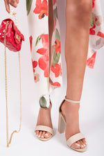 Load image into Gallery viewer, Double Strap Block Heels with Ankle Buckle Fastening
