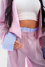 Load image into Gallery viewer, Long Sleeve Cropped Blazer Top And Straight Leg Trouser Co-ord Set

