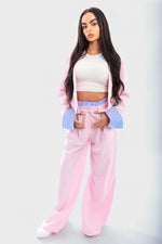 Load image into Gallery viewer, Long Sleeve Cropped Blazer Top And Straight Leg Trouser Co-ord Set
