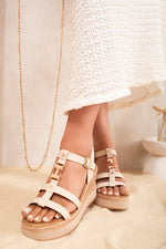 Load image into Gallery viewer, Strappy Platform Sandals with Buckle Detail
