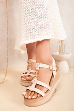 Load image into Gallery viewer, Strappy Platform Sandals with Buckle Detail
