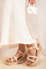 Load image into Gallery viewer, Strappy Platform Sandals with Buckle Detail
