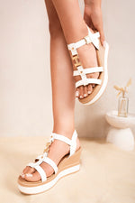 Load image into Gallery viewer, Strappy Platform Sandals with Buckle Detail
