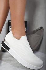 Load image into Gallery viewer, Slip On Sock Wedge Trainers
