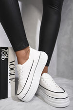Load image into Gallery viewer, Platform Wedge Lace Up Trainers
