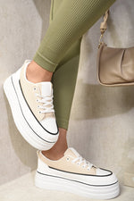 Load image into Gallery viewer, Platform Wedge Lace Up Trainers
