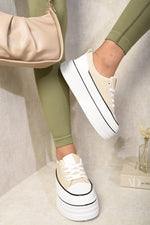 Load image into Gallery viewer, Platform Wedge Lace Up Trainers

