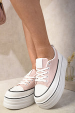 Load image into Gallery viewer, Platform Wedge Lace Up Trainers
