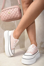 Load image into Gallery viewer, Platform Wedge Lace Up Trainers
