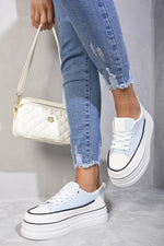 Load image into Gallery viewer, Platform Wedge Lace Up Trainers
