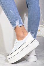 Load image into Gallery viewer, Platform Wedge Lace Up Trainers

