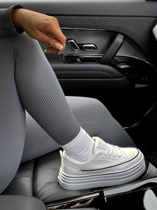 Platform Wedge Lace Up Trainers