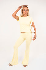 Load image into Gallery viewer, Short Sleeve T-Shirt &amp; Flared Leggings Co-ord Set
