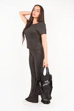 Load image into Gallery viewer, Short Sleeve T-Shirt &amp; Flared Leggings Co-ord Set
