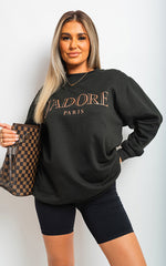 Load image into Gallery viewer, J&#39;Adore Paris Print Oversized Jumper Top
