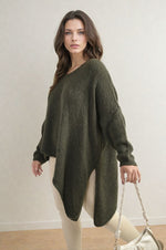 Load image into Gallery viewer, Asymmetric Oversized Knitted Jumper
