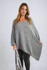 Load image into Gallery viewer, Asymmetric Oversized Knitted Jumper
