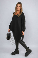 Load image into Gallery viewer, Asymmetric Oversized Knitted Jumper
