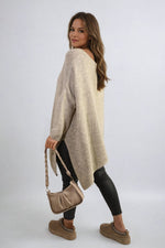 Load image into Gallery viewer, Asymmetric Oversized Knitted Jumper
