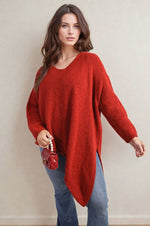 Load image into Gallery viewer, Asymmetric Oversized Knitted Jumper

