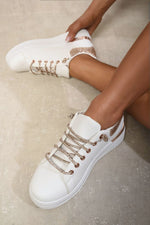 Load image into Gallery viewer, Embellished Lace Platform Trainers
