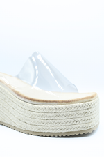 Load image into Gallery viewer, Transparent Strap Platform Wedge Heels
