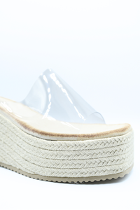 Transparent Strap Platform Wedge Heels