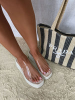 Load image into Gallery viewer, Transparent Strap Platform Wedge Heels
