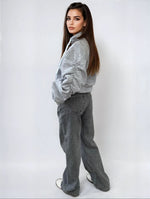 Load image into Gallery viewer, Ruched Sleeve Oversized Hoodie with Front Pouch Pocket
