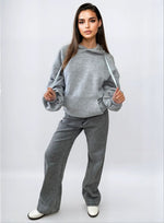 Load image into Gallery viewer, Ruched Sleeve Oversized Hoodie with Front Pouch Pocket
