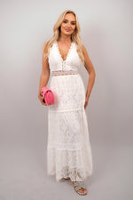 Load image into Gallery viewer, Lace Sleeveless Summer Maxi Dress
