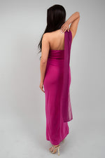 Load image into Gallery viewer, High Slit Draped Scarf Maxi Dress
