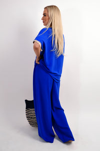 Shiny Trim Short-Sleeved Top