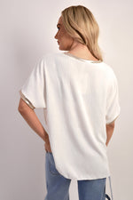 Load image into Gallery viewer, Shiny Trim Short-Sleeved Top
