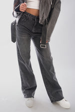 Load image into Gallery viewer, Back Statement Distressed Straight Leg Jeans
