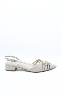 Strappy Buckle Detail Slingback Low Heel Sandals