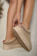 Load image into Gallery viewer, Ankle Cozy Plush Lining Thick Sole Fluffy Slippers
