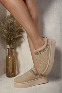 Ankle Cozy Plush Lining Thick Sole Fluffy Slippers