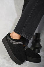 Load image into Gallery viewer, Ankle Cozy Plush Lining Thick Sole Fluffy Slippers
