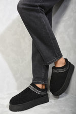 Load image into Gallery viewer, Ankle Cozy Plush Lining Thick Sole Fluffy Slippers
