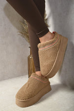 Load image into Gallery viewer, Ankle Cozy Plush Lining Thick Sole Fluffy Slippers
